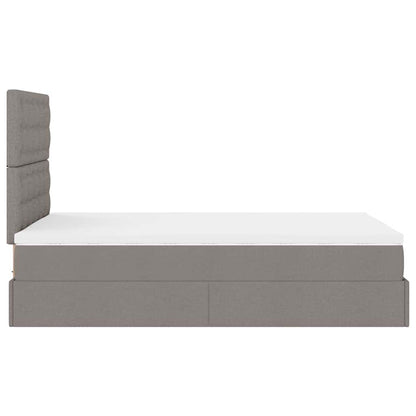 Struttura Letto Pouf con Materasso Tortora 120x200cm in Tessuto | homemem39