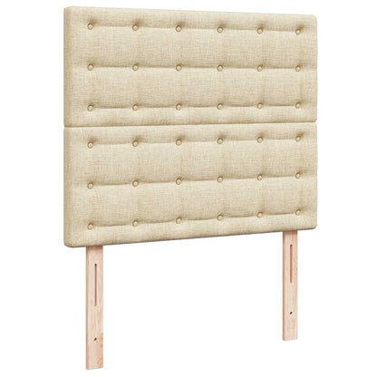 Struttura Letto Pouf con Materasso Crema 120x200 cm in Tessuto | homemem39