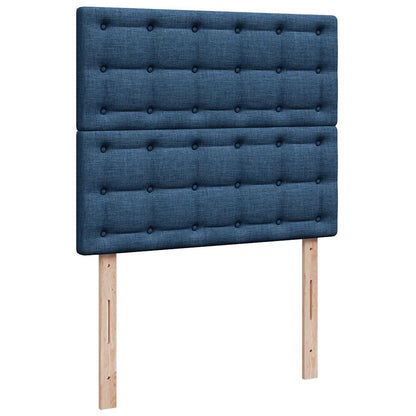 Struttura Letto Pouf con Materasso Blu 120x200 cm in Tessuto | homemem39