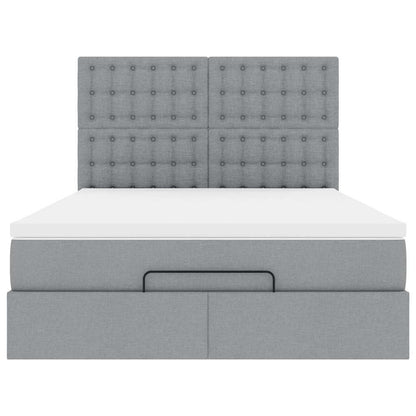 Struttura Letto Pouf con Materasso 140x190 cm in Tessuto