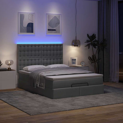 Struttura Letto Pouf con Materasso 140x190 cm in Tessuto | homemem39