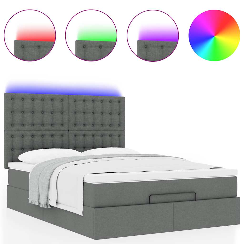 Struttura Letto Pouf con Materasso 140x190 cm in Tessuto | homemem39