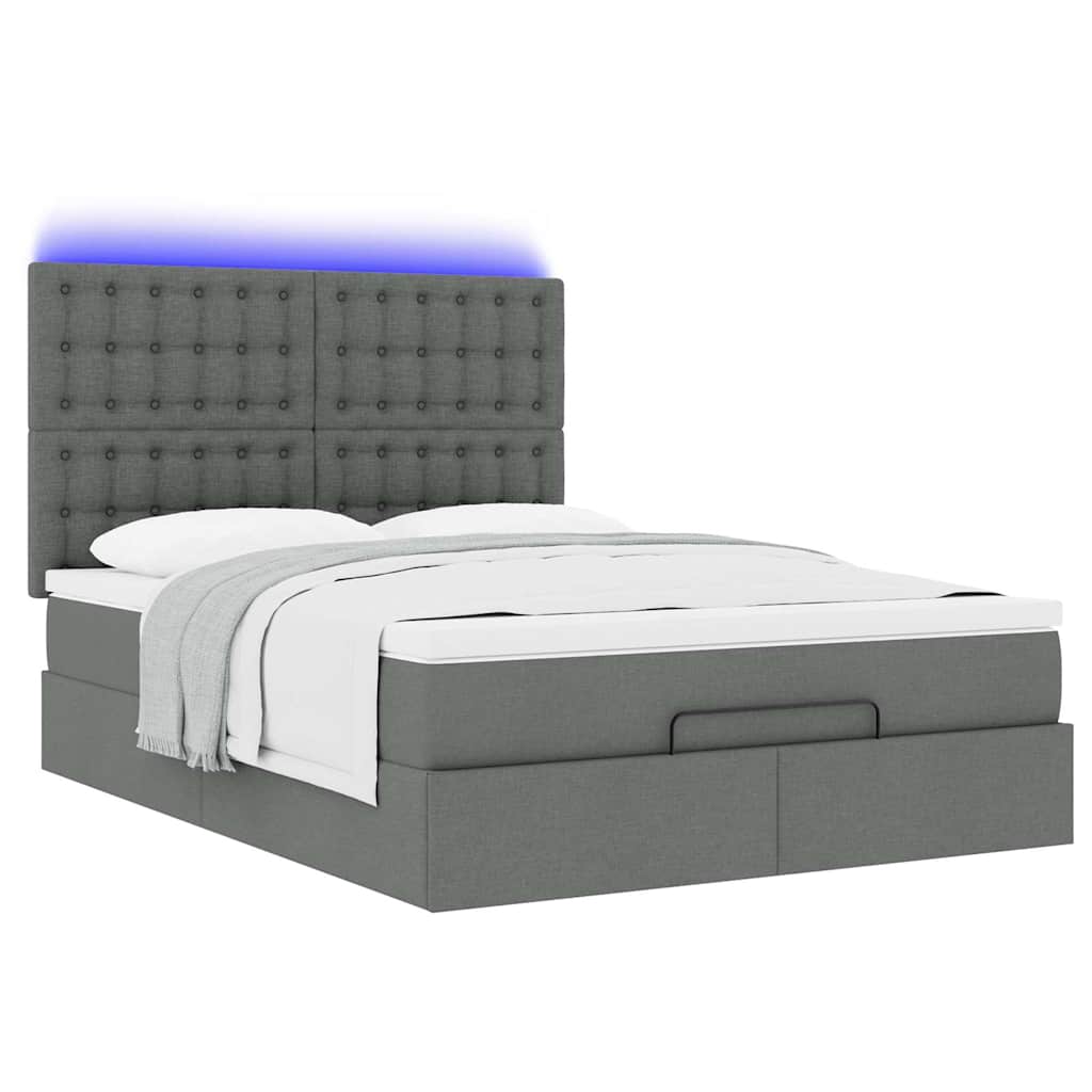 Struttura Letto Pouf con Materasso 140x190 cm in Tessuto | homemem39