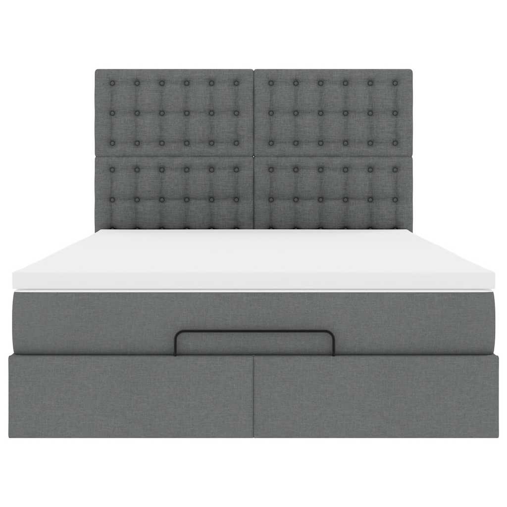 Struttura Letto Pouf con Materasso 140x190 cm in Tessuto