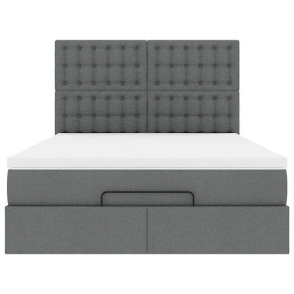 Struttura Letto Pouf con Materasso 140x190 cm in Tessuto