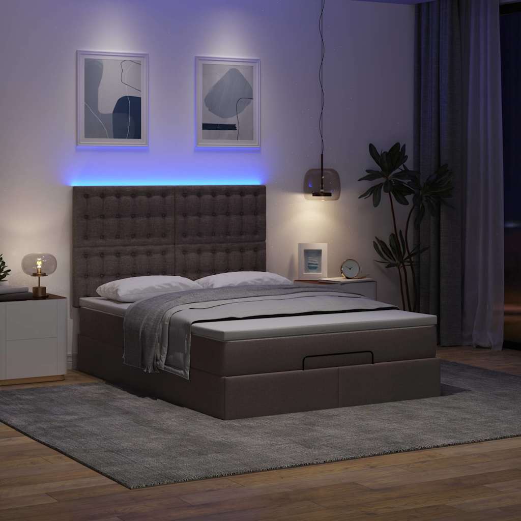 Struttura Letto Pouf con Materasso 140x190 cm in Tessuto | homemem39