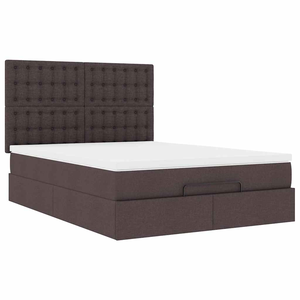 Struttura Letto Pouf con Materasso 140x190 cm in Tessuto | homemem39