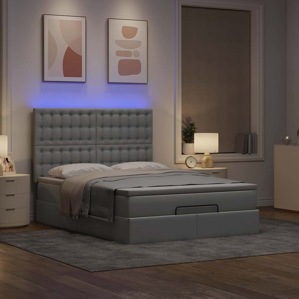 Struttura Letto Pouf con Materasso 140x200 cm in Tessuto | homemem39