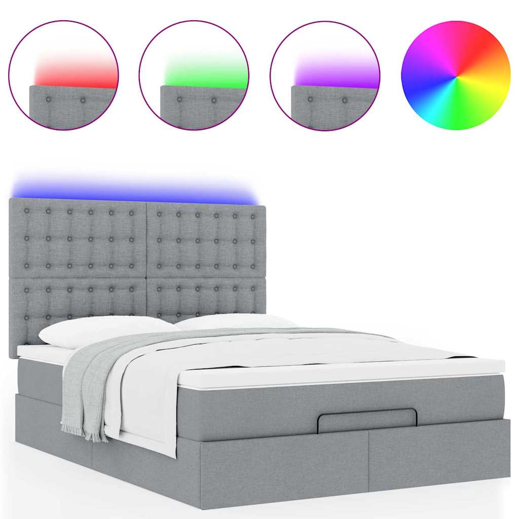 Struttura Letto Pouf con Materasso 140x200 cm in Tessuto | homemem39