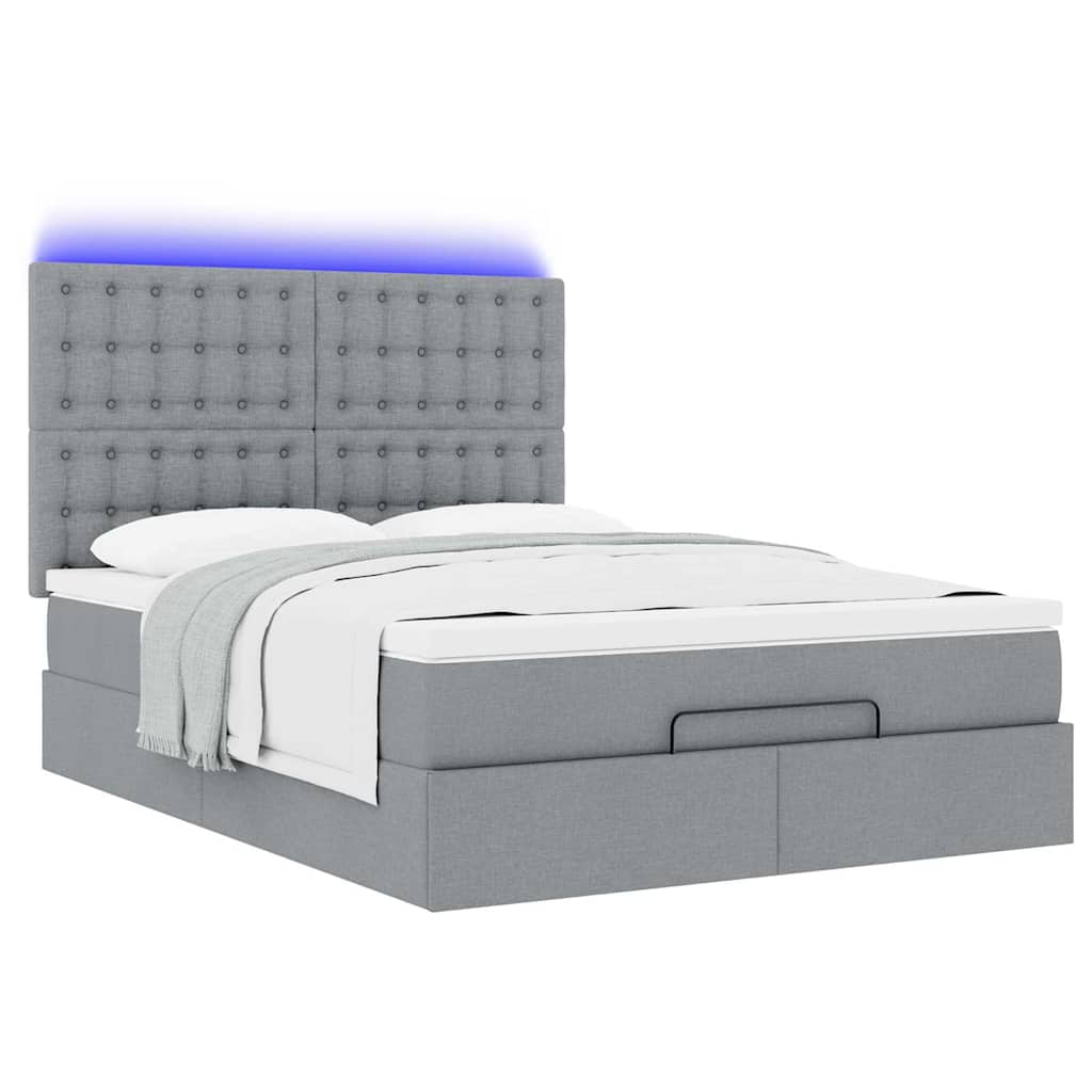 Struttura Letto Pouf con Materasso 140x200 cm in Tessuto | homemem39