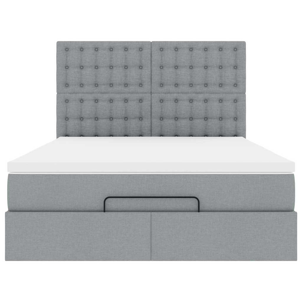 Struttura Letto Pouf con Materasso 140x200 cm in Tessuto | homemem39