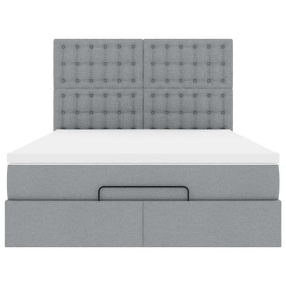 Struttura Letto Pouf con Materasso 140x200 cm in Tessuto | homemem39