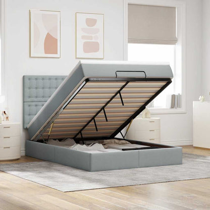 Struttura Letto Pouf con Materasso 140x200 cm in Tessuto | homemem39
