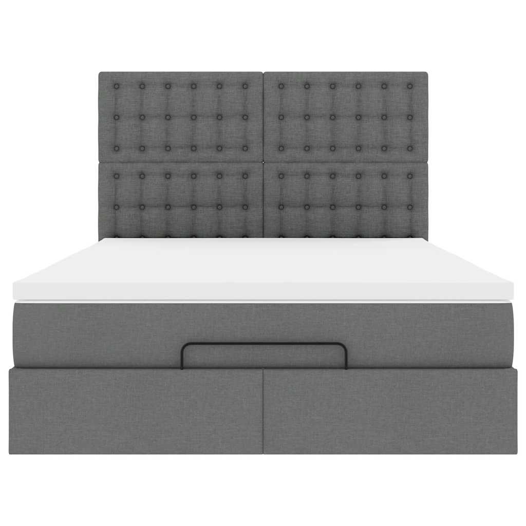 Struttura Letto Pouf con Materasso 140x200 cm in Tessuto