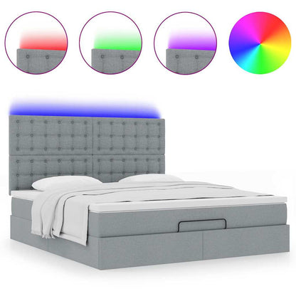 Struttura Letto Pouf con Materasso 160x200 cm in Tessuto | homemem39