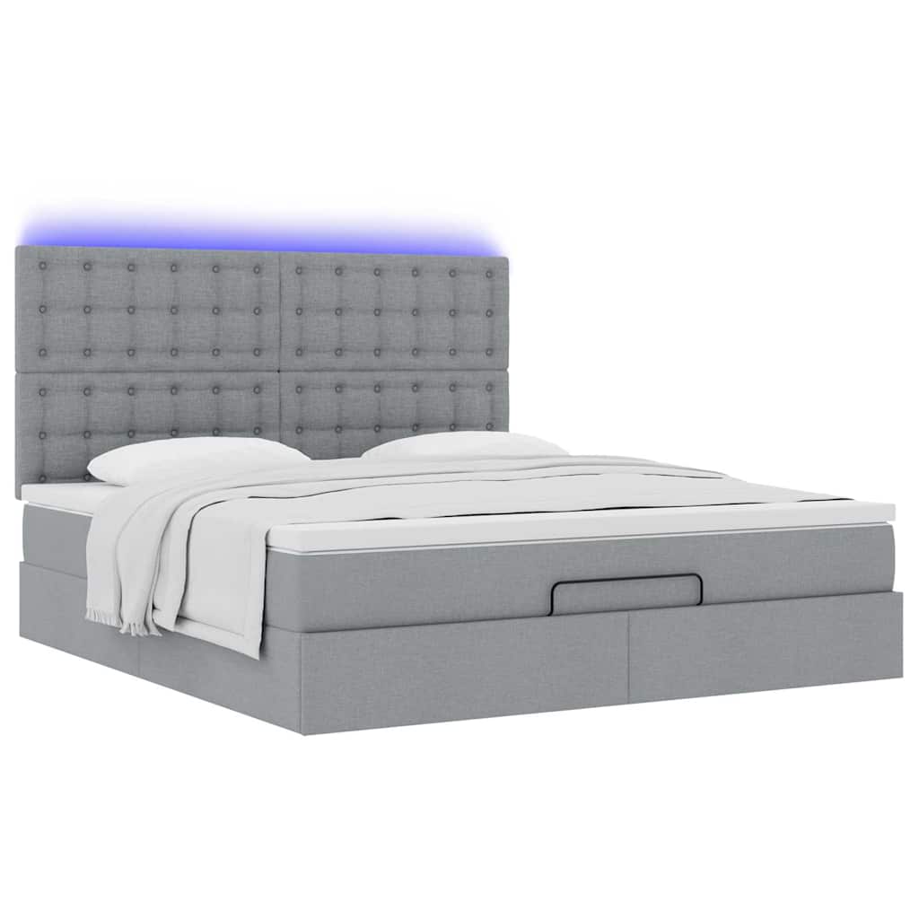 Struttura Letto Pouf con Materasso 160x200 cm in Tessuto | homemem39