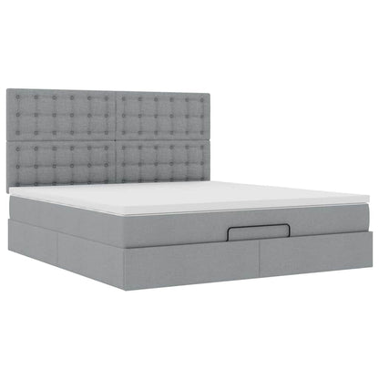 Struttura Letto Pouf con Materasso 160x200 cm in Tessuto | homemem39