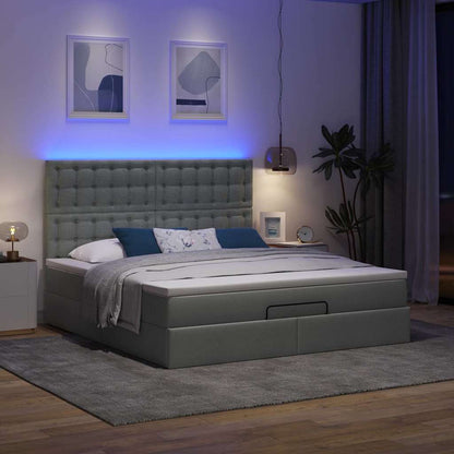 Struttura Letto Pouf con Materasso 160x200 cm in Tessuto | homemem39