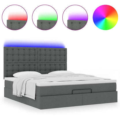 Struttura Letto Pouf con Materasso 160x200 cm in Tessuto | homemem39