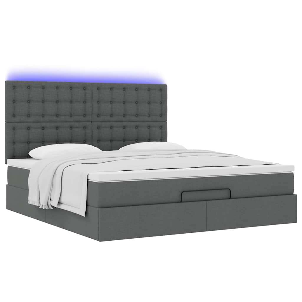 Struttura Letto Pouf con Materasso 160x200 cm in Tessuto | homemem39