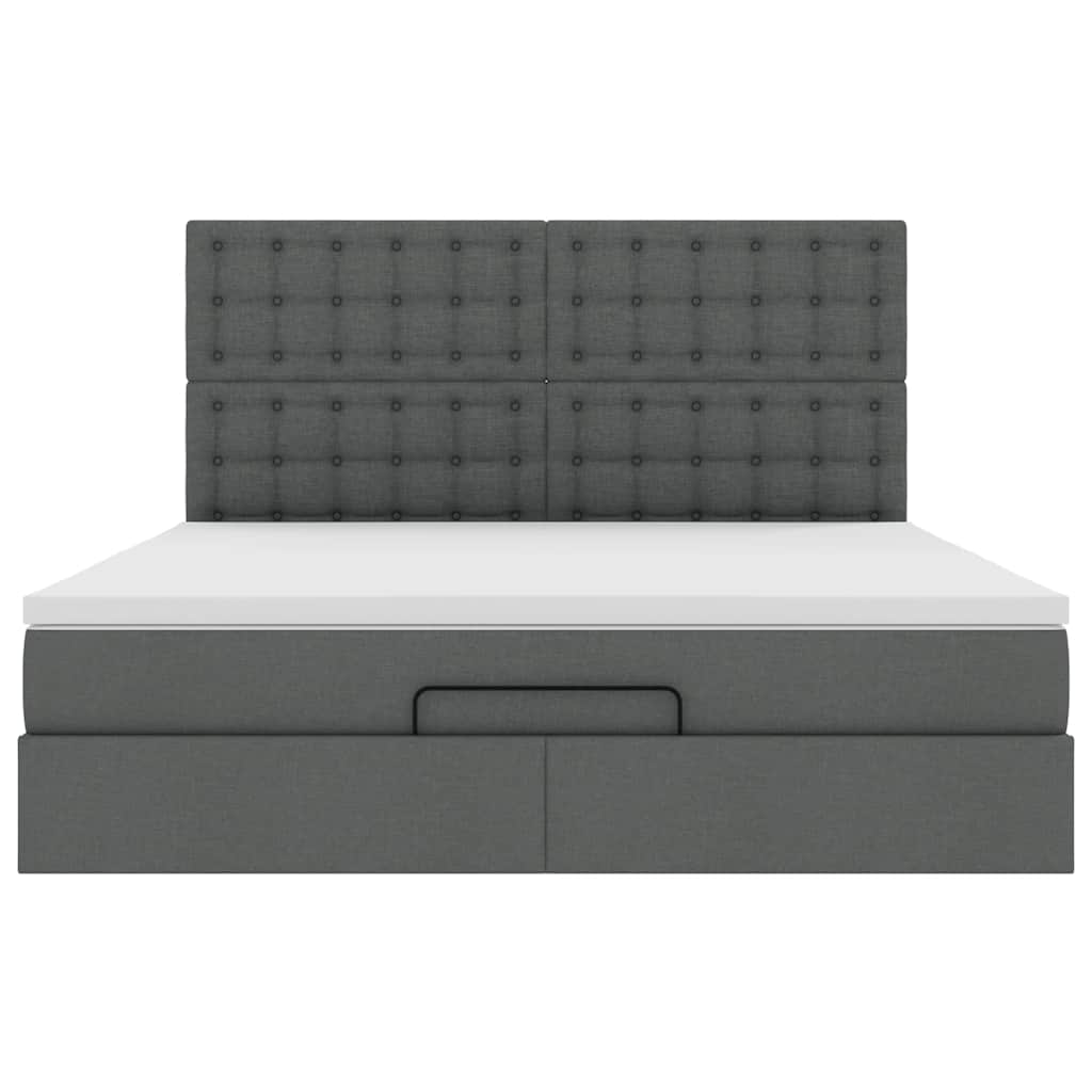 Struttura Letto Pouf con Materasso 160x200 cm in Tessuto