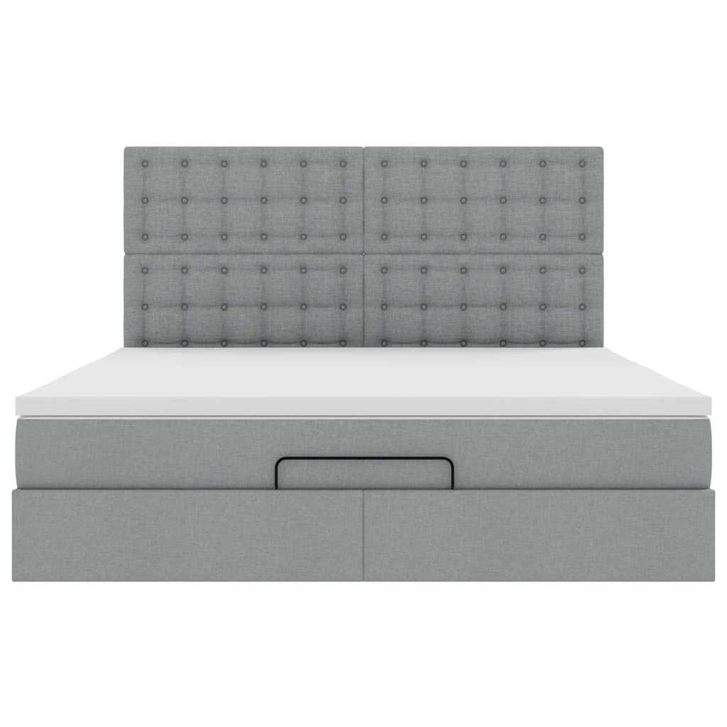 Struttura Letto Pouf con Materasso 180x200 cm in Tessuto