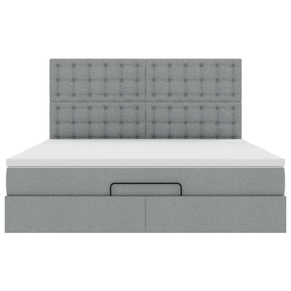 Struttura Letto Pouf con Materasso 180x200 cm in Tessuto