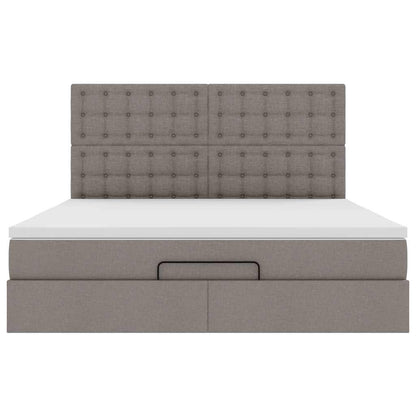 Struttura Letto Pouf con Materasso Tortora 180x200cm in Tessuto