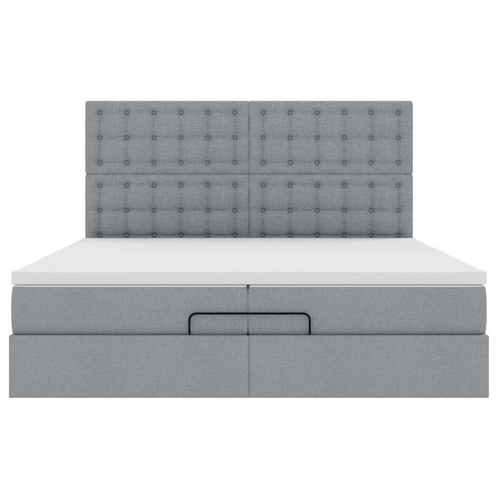 Struttura Letto Pouf con Materassi 200x200 cm in Tessuto | homemem39