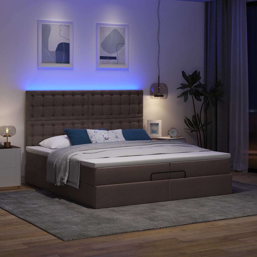 Struttura Letto Pouf con Materassi 200x200 cm in Tessuto | homemem39