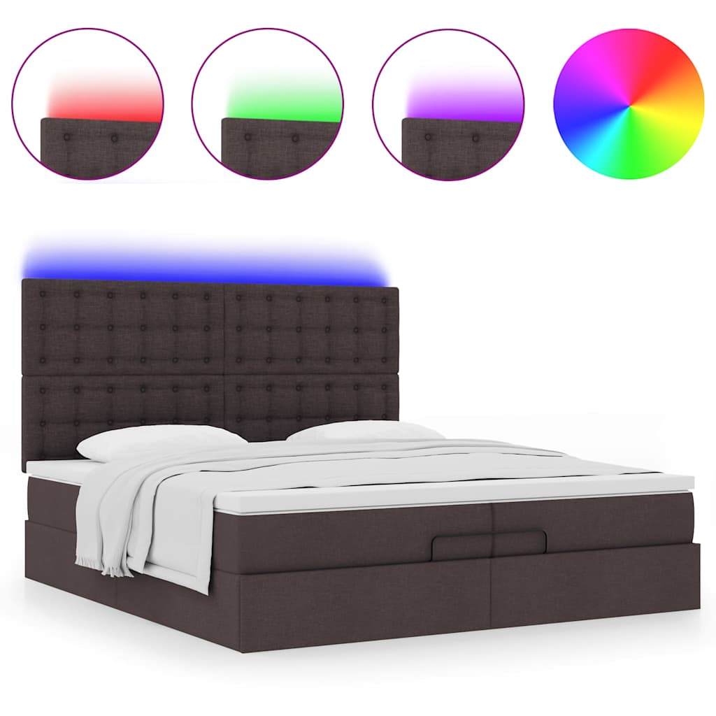 Struttura Letto Pouf con Materassi 200x200 cm in Tessuto | homemem39