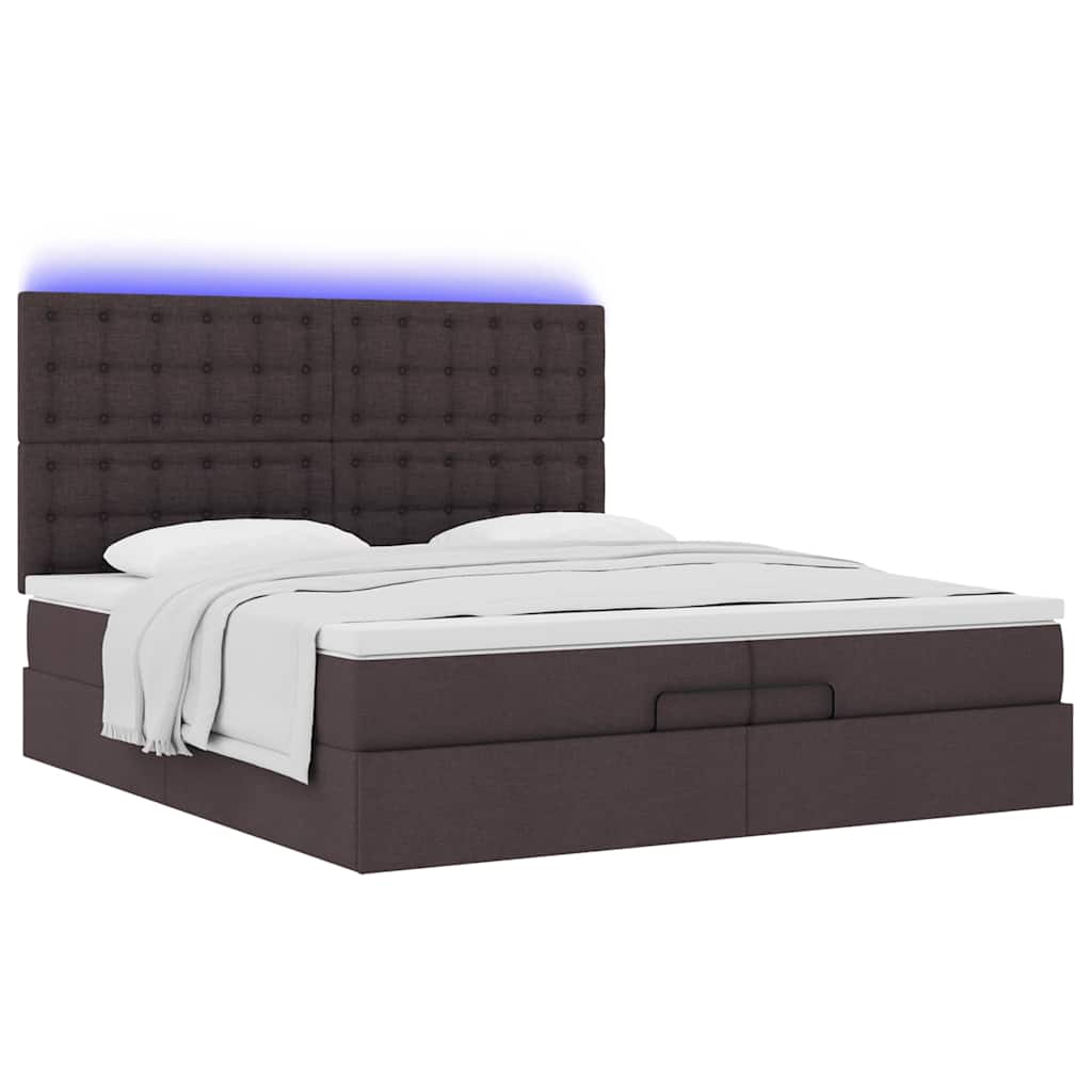 Struttura Letto Pouf con Materassi 200x200 cm in Tessuto | homemem39