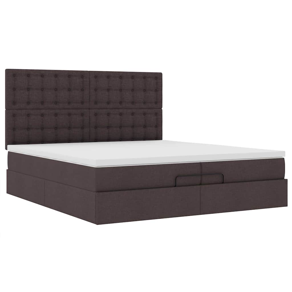 Struttura Letto Pouf con Materassi 200x200 cm in Tessuto | homemem39