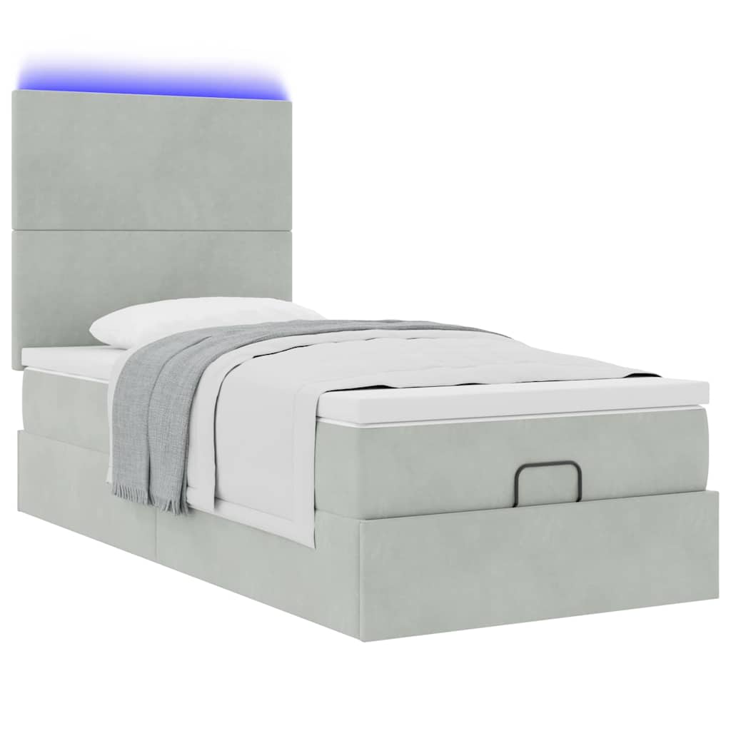 Struttura Letto Pouf con Materassi 80x200 cm in Velluto | homemem39