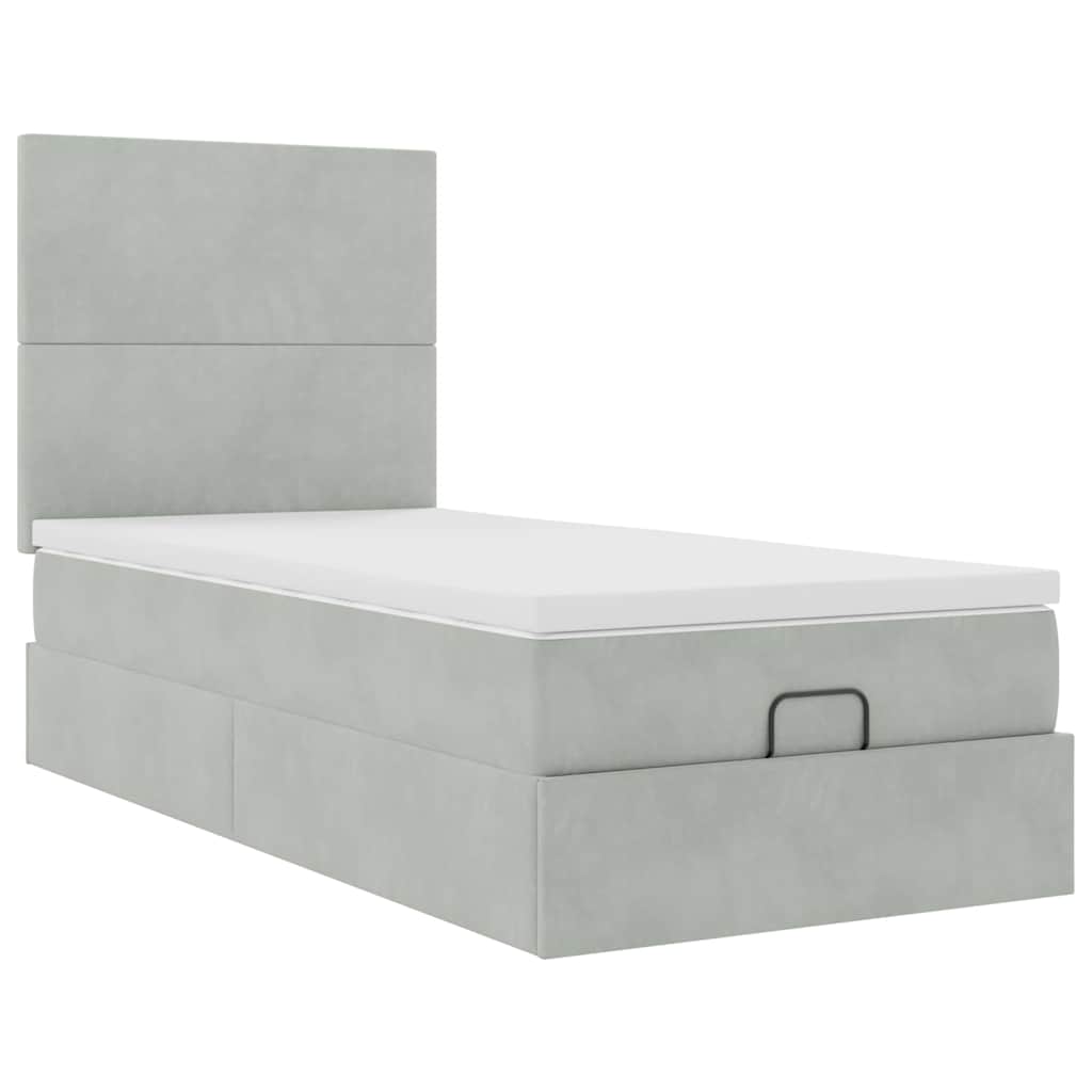 Struttura Letto Pouf con Materassi 80x200 cm in Velluto | homemem39