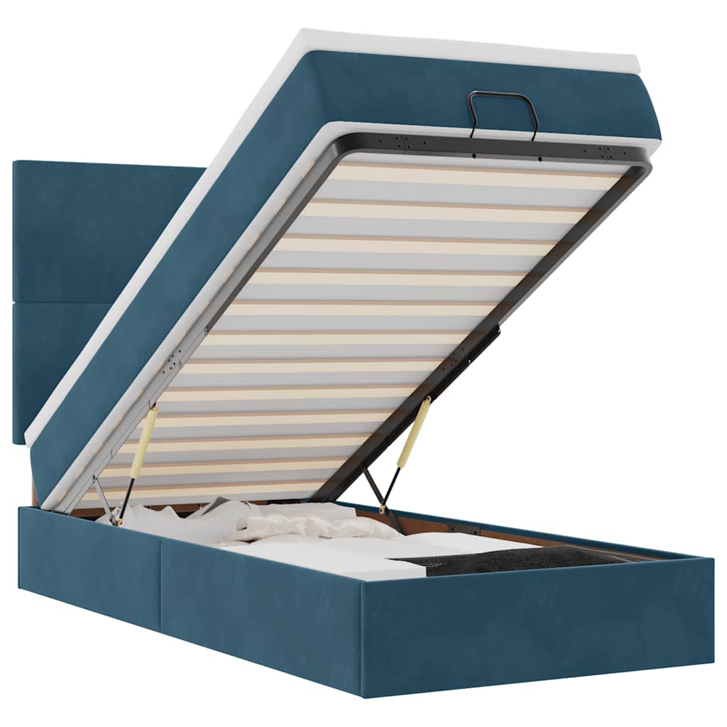 Struttura Letto Pouf con Materassi 80x200 cm Velluto