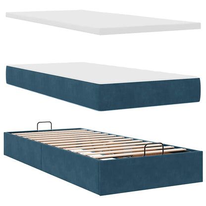 Struttura Letto Pouf con Materassi 90x190 cm in Velluto