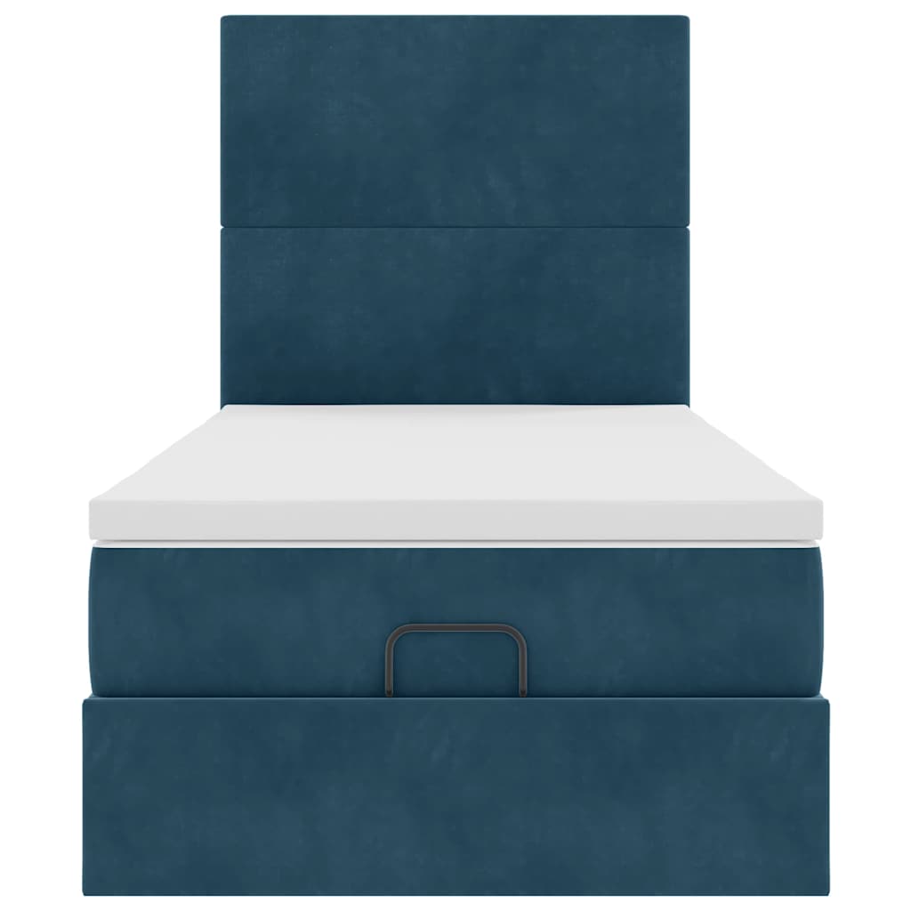 Struttura Letto Pouf con Materassi 90x190 cm in Velluto