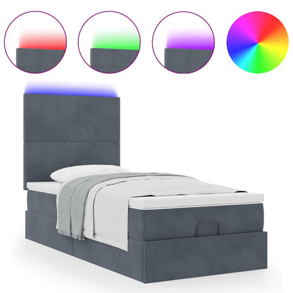 Struttura Letto Pouf con Materassi 90x200 cm in Velluto | homemem39