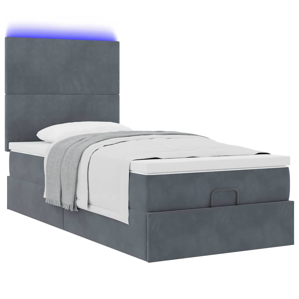 Struttura Letto Pouf con Materassi 90x200 cm in Velluto | homemem39