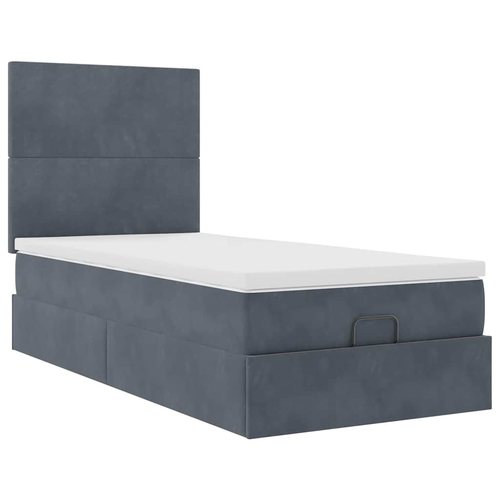 Struttura Letto Pouf con Materassi 90x200 cm in Velluto | homemem39