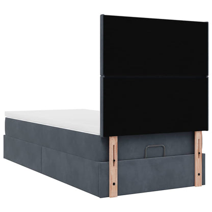 Struttura Letto Pouf con Materassi 90x200 cm in Velluto | homemem39