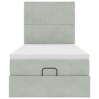 Struttura Letto Pouf con Materassi 100x200 cm Velluto - homemem39