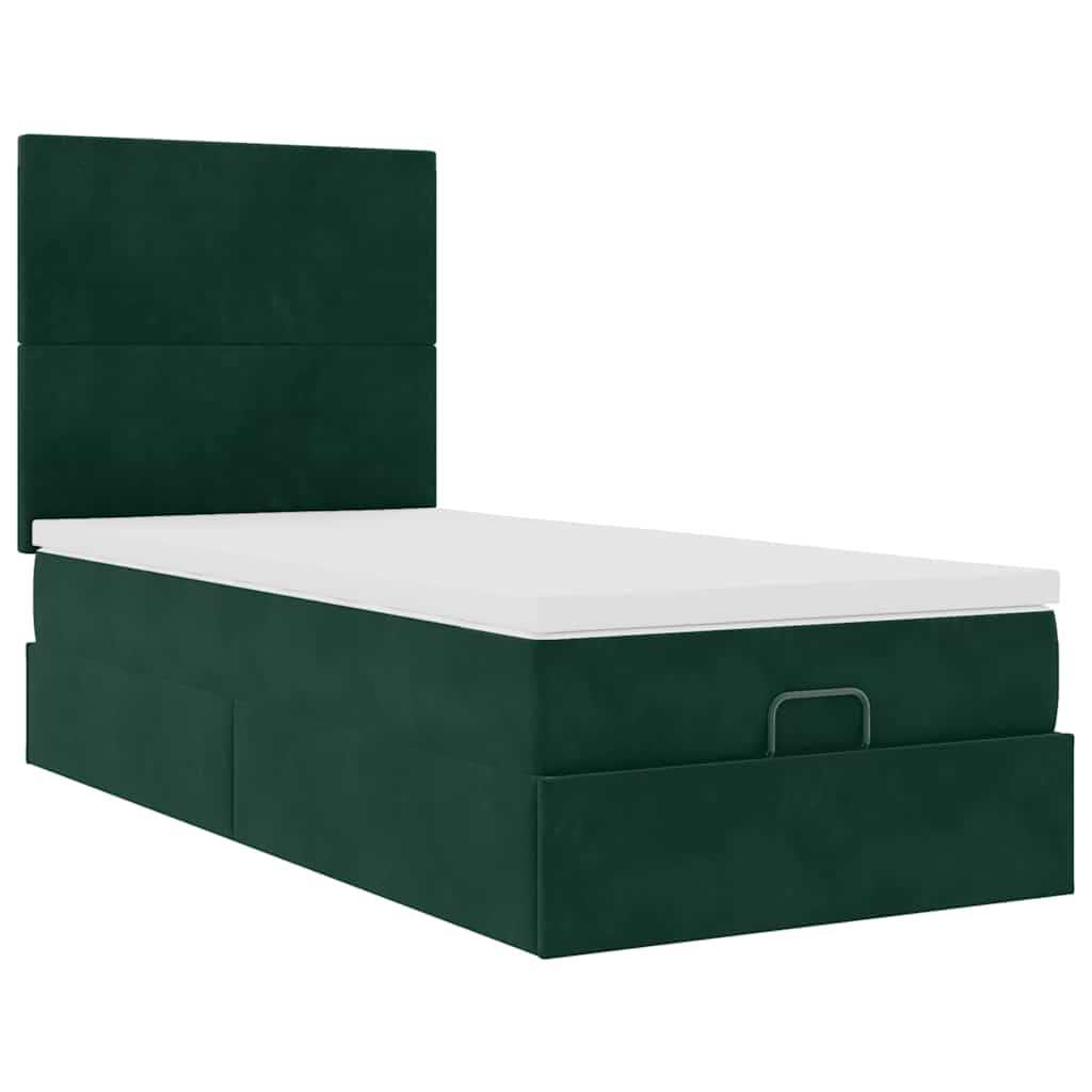Struttura Letto Pouf con Materassi 100x200 cm Velluto
