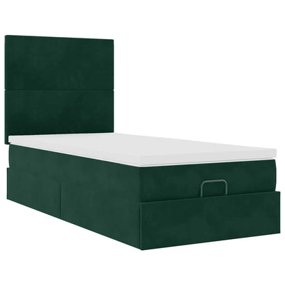Struttura Letto Pouf con Materassi 100x200 cm Velluto
