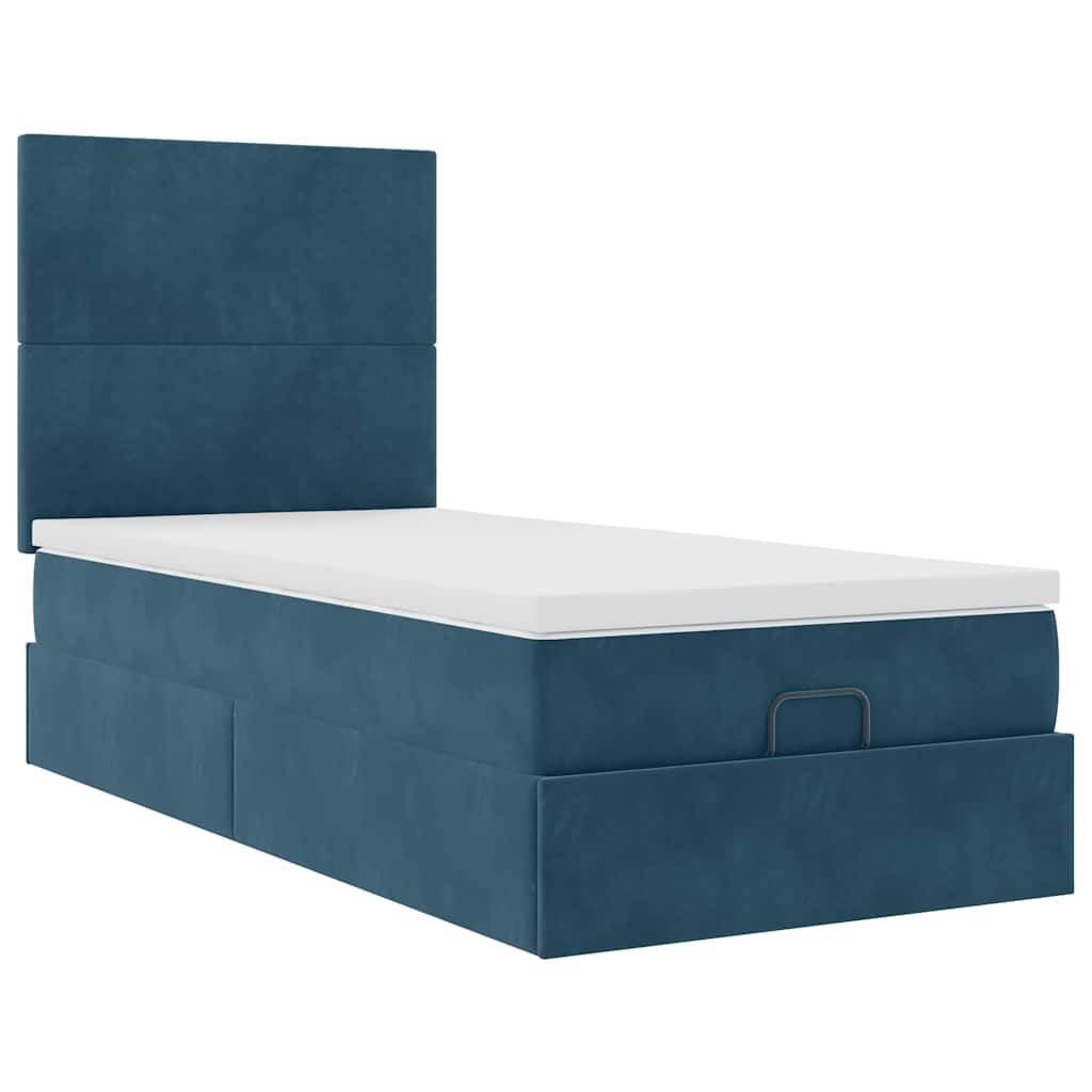 Struttura Letto Pouf con Materassi 100x200 cm Velluto | homemem39