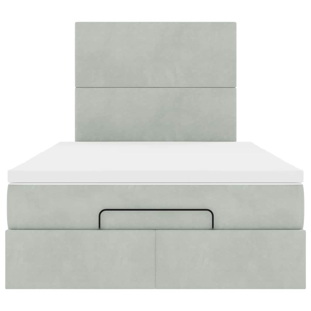 Struttura Letto Pouf con Materassi 120x190 cm Velluto