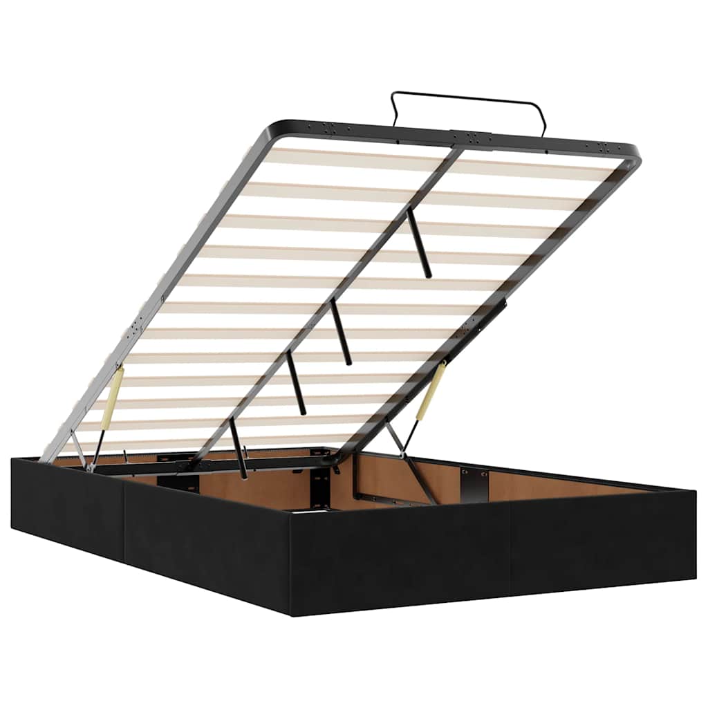 Struttura Letto Pouf con Materassi Nero 120x200 cm Velluto - homemem39