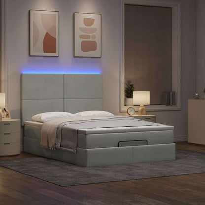 Struttura Letto Pouf con Materassi 140x190 cm Velluto | homemem39