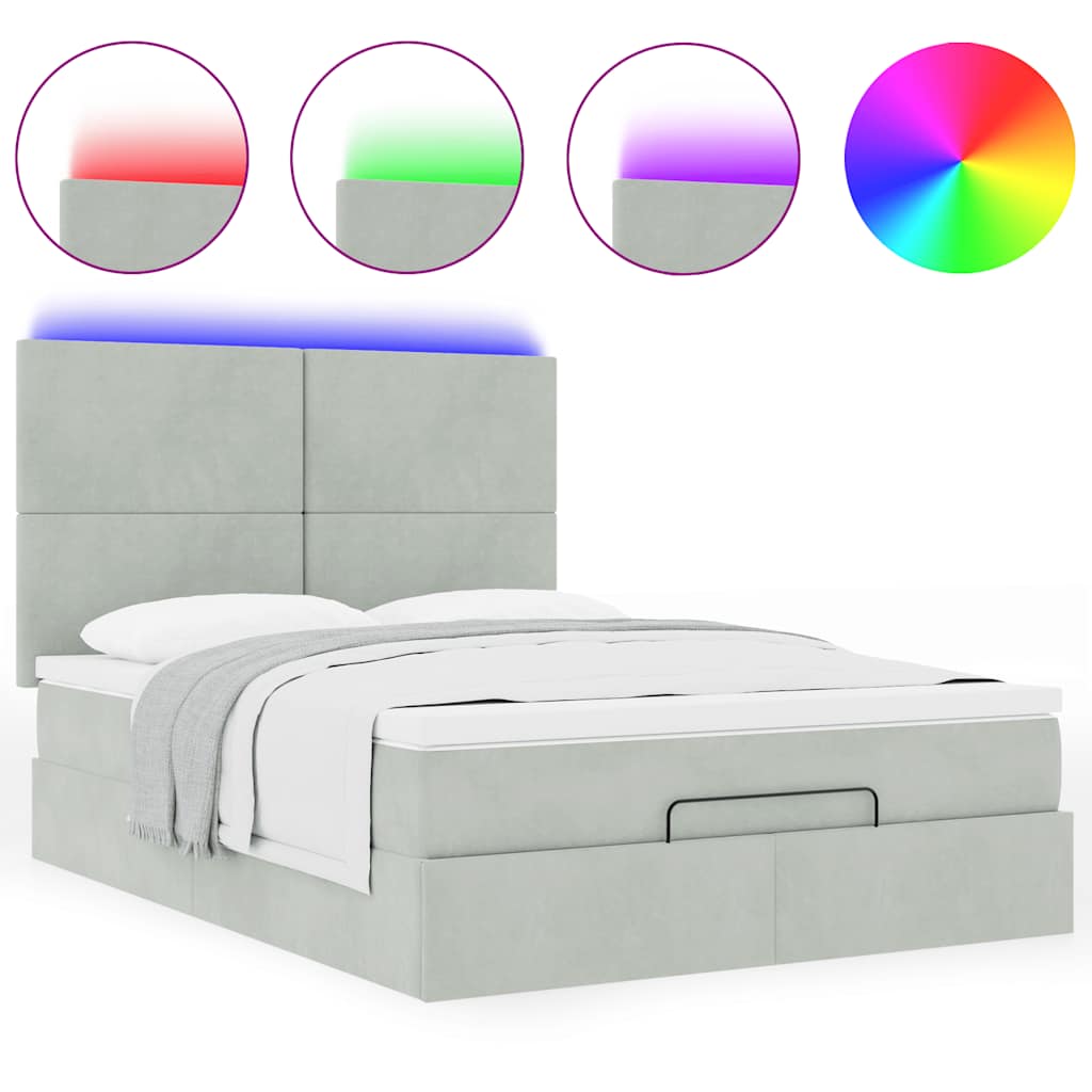 Struttura Letto Pouf con Materassi 140x190 cm Velluto | homemem39